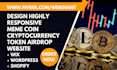 design meme coin crypto icon airdrop token website cryptocurrency website