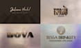create a designer metallic gold bronze modern 3d minimalist or signature logo