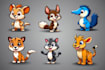 create a cartoon logo, mascot, and animal, character