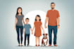 draw a vector art family portrait