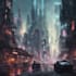 make futuristic cyberpunk city art