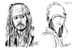 create artistic hand drawn line art portrait for print, branding