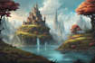 draw fantasy concept landscape illustrations
