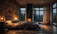 make cozy rain video with fireplace and thunderstorm
