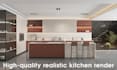 create realistic 3d kitchen renders for your space