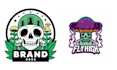 make colorful mascot skull mushroom logo for your