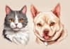 draw dog cat pet portrait vector illustration