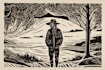 draw a custom portrait in linocut style