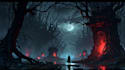 do mystical horror dark environment concept art or landscape