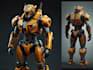 create a complete robot mecha character illustration
