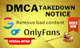 send dmca takedown notices to remove copyright,illegal, leaked, defaming content