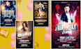 design modern birthday party flyer or birthday invitation