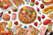 draw a illustration of food pop art