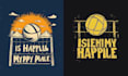 make hand drawn basketball volleyball logo
