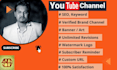 setup youtube and x channel with logo and banner