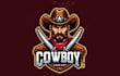 make a high quality cowboy mascot logo with new concept