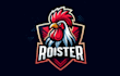 design eye catchy rooster mascot logo with super color