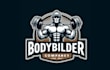 create awesome bodybuilder with dumbbell mascot logo in 12 hours