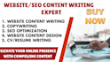 be your website content writer copywriting SEO website content design CV resume