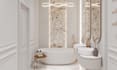 bathroom interior design and realistic 3d rendering