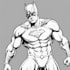 draw black and white comic superhero character line art