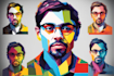 draw an unique wpap pop art portrait