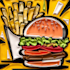 create a unique food pop art style artwork