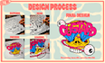 design hand drawn vintage lettering with mascot