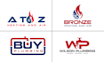 do plumbing, hvac, air conditioning logo design