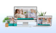 do multiple responsive screen mockups for pc, imac, iphone, ipad, macbook