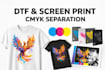design professional screen print and dtf artwork with cmyk separation