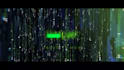 create a cinematic logo animation on a matrix movie level