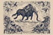 create animal linocut tshirt design for brands