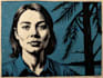 draw a custom portrait in linocut style