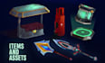 create 2d props, icons, objects, assets and game items
