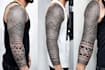 create sleeve tattoo design in geometric style