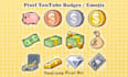 design youtube badges or emojis in cute pixel style