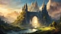 draw fantasy background and landscape