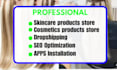 design modern skincare and cosmetics products shopify dropshipping store