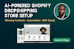 build an automated dropshipping shopify website, shopify store, design, redesign