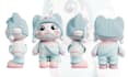 create 3d cute character design modeling, printing, game, rendering in blender