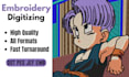 do embroidery digitizing into dst,pes,jef,emb in one hour