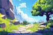 design 2d game concept art background and environment