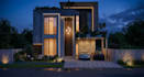 house elevation and exterior rendering