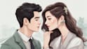 draw cute couple portrait illustration