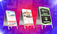 design a frame sign sandwich board or parking signage