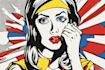 draw a retro pop art roy lichtenstein style