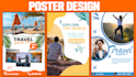design professional poster design travel, food and business
