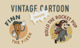 draw retro vintage cartoon character illustration