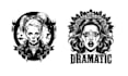 make black and white lady tattoo logo